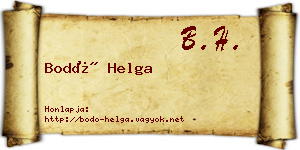 Bodó Helga névjegykártya